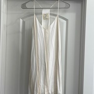 Tan and white striped dress